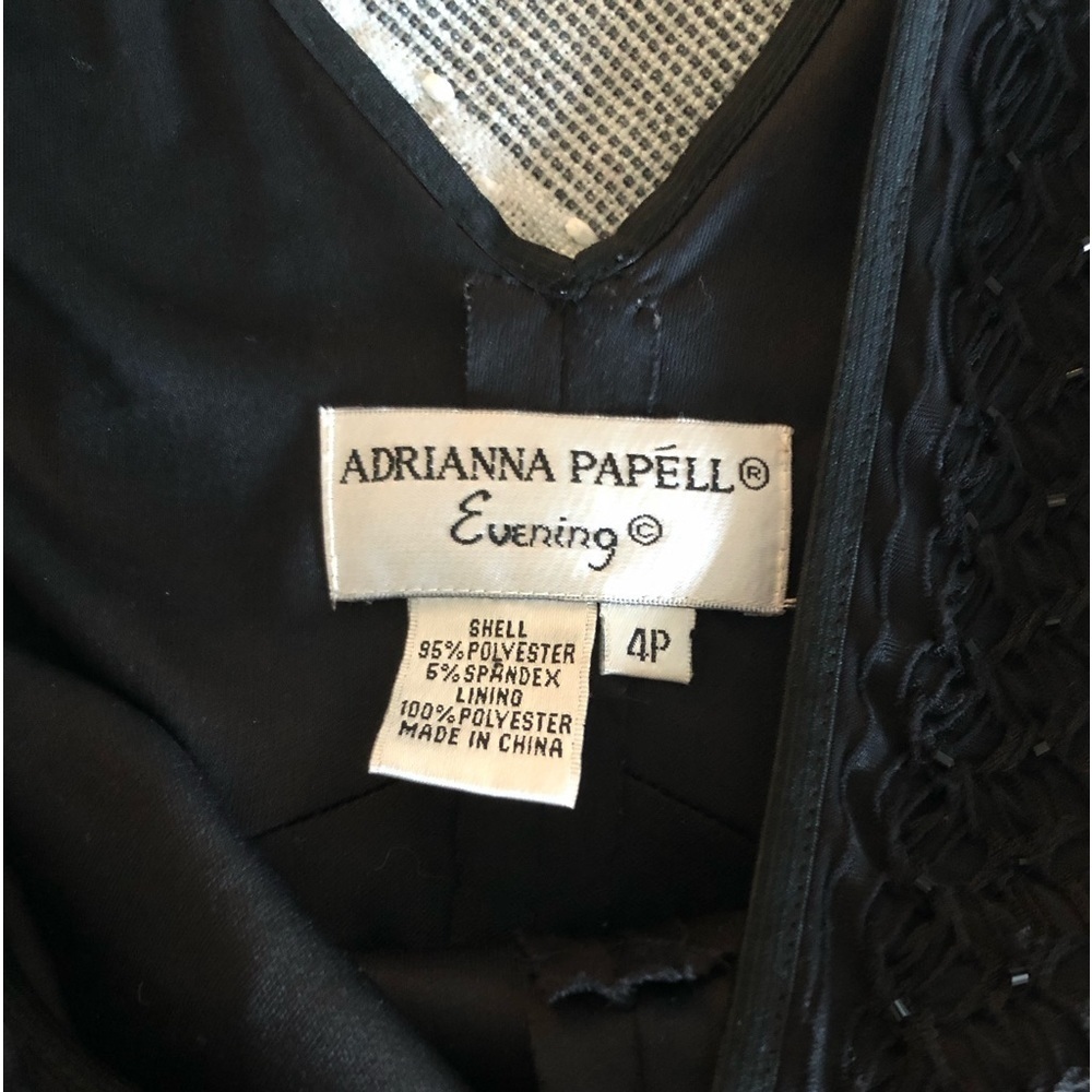 ADRIANNA PAPELL EVENING WOMEN'S BLACK SLEEVELESS V-NECK BEADED SHEATH LBD 4P - Picture 7 of 10